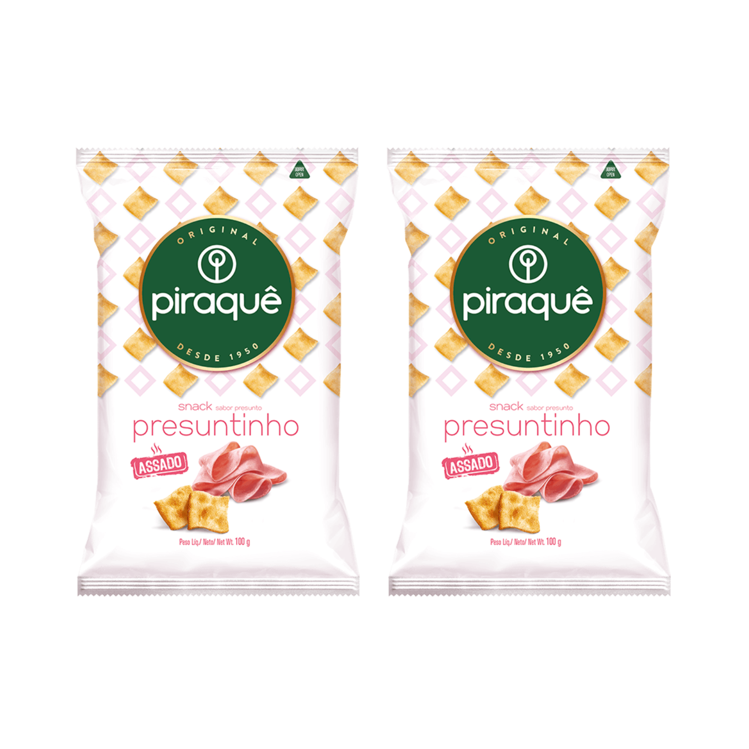 Piraquê Biscoito Salgadinho Presuntinho (2x100g)Oferta! Val 08/07